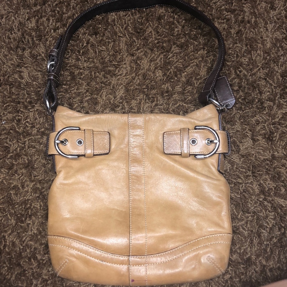 Coach brown and tan shoulder bag